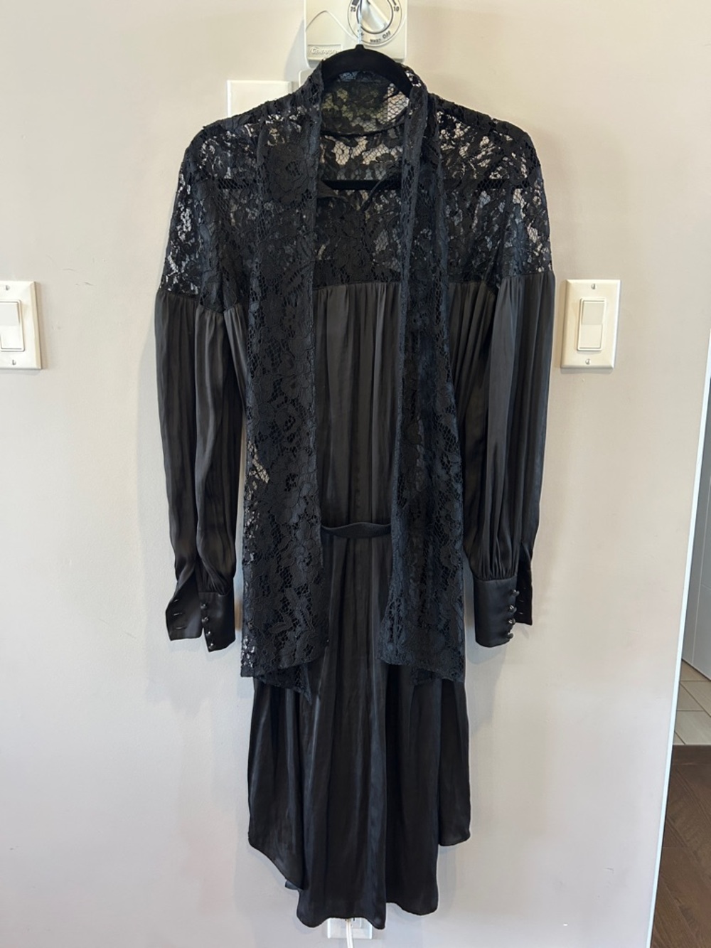 SMYTHE Belted Mini Lace Dress  Black - Picture 8 of 10
